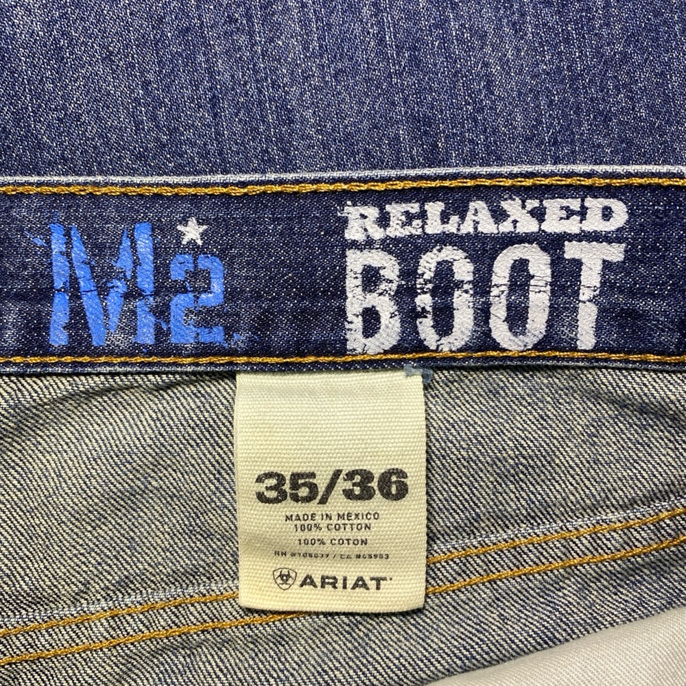 ARIAT Legacy M2 Men’s 35x36 Relaxed Boot Cut Jeans Blue Denim Western - Picture 4 of 9